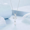 S925 Sterling Silver Platinum-plated Vintage Snake Drop Necklace(BSN385)