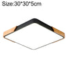 Wood Macaron LED Square Ceiling Lamp, White Light, Size:30cm(Black)