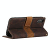 For iPhone XS Max Grid Stitching Leather Phone Case with Lanyard(Brown)