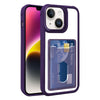 For iPhone 14 Electroplated Card Bag Acrylic Hybrid TPU Phone Case(Purple)