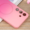 For Samsung Galaxy S25 5G Liquid TPU Silicone Gradient MagSafe Phone Case(Pink Red)