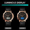 SKMEI 1652 Dual Movement Sports Leather Alloy Male Watch, Color: Rose Gold Shell White Machine