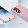 For Samsung Galaxy S25+ 5G TPU + PC Shockproof Protective Phone Case(Pink + Grey Green)