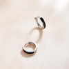 S925 Sterling Silver Simple Black White Ear Studs Women Earrings