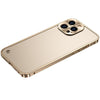 For iPhone 13 Pro Metal Frame Frosted Case (Gold)