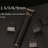 Hollow T-Shaped Steel Head Hair Trimmer USB Charging Carving Electric Hair Clipper, Color: Gold