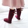 Baby Cute High Knee Fungus Lace Bow Socks, Size:XL(Grey)
