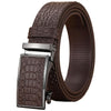 115cm Crocodile Pattern Leather Men Business Belt Without Buckle(Brown)