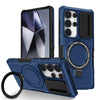 For Samsung Galaxy S25 Ultra 5G Sliding Camshield MagSafe Holder TPU Hybrid PC Phone Case(Royal Blue)