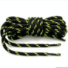2 Pairs Round High Density Weaving Shoe Laces Outdoor Hiking Slip Rope Sneakers Boot Shoelace, Length:140cm(Black-Fluorescent Green)