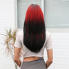 Cosplay Punk Style Gradient Long Straight Wig with Bangs(Red Gradient)