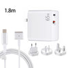 PD-65W USB-C / Type-C + QC3. 0 USB Laptop Charging Adapter + 1.8m USB-C / Type-C to MagSafe 2 / T Head Data Cable,  EU Plug / AU Plug / UK Plug / US Plug(White)