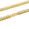 Mens Hip Hop Punk Single Row Crystal Inlaid Alloy Chain Necklace, Size: 30 inch (Gold)