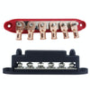 M8 Nylon Base RV Yacht Waterproof Dustproof Cover 6-post Bus Bar, Color: Red+Black 1pair With Terminal Heat Shrink Tube