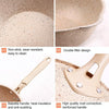 Thick Bottom Maifan Stone Household Small Frying Pan Non Stick Pan Deep Frying Pan, Color:24cm Beige Without Cover