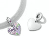 S925 Sterling Silver Colorful Doodle Heart Pendant DIY Bracelet Necklace Accessories