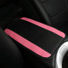 32x19cm PU Carbon Fiber Leather Central Armrest Box Cover Anti-slip Pad(Pink)