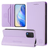 For Samsung Galaxy M62 / F62 4G RC01 Dual-Folded Magnetic Suction RFID Leather Phone Case(Light Purple)