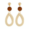 E2002-9 Coffee Water Drop Bamboo Vine Handmade Woven Earrings Bosomia Style Earrings