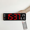 6629 13 Inch Multifunctional LED Living Room Large Screen Wall Clock(White Shell Red Light)