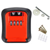 Wall Mounted Key Safe Box - 4 Digit Combination Lock (Red)