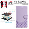 For Asus ROG Phone 8 / 8 Pro Honeycomb Embossing RFID Leather Phone Case(Light Purple)