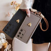 For Samsung Galaxy S24+ 5G Solid Color 3D Love TPU Phone Case with Lanyard(Black)