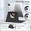 For iPad Air 13 2024 / Pro 12.9 2022 360 Rotation Detachable Clear Acrylic Leather Tablet Case(Black)