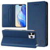 For iPhone 11 Pro Max RC01 Dual-Folded Magnetic Suction RFID Leather Phone Case(Dark Blue)