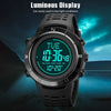 Shimei 2096 Multifunctional Men 50M Waterproof Compass Noctilucent Digital Wrist Watch(Gold)
