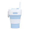 350ML Folding Portable Silicone Telescopic Drinking Coffee Cup Multi-function Silica Cup Travel(BLue)