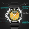 SANDA 3008 Multifunctional Men Outdoor Sports Noctilucent 50m Waterproof Digital Wrist Watch (Black Blue)
