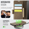 For iPhone 11 AutSpace A11 Side Buckle MagSafe Magnetic RFID Phone Leather Case(Coffee)