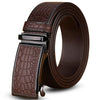 115cm Crocodile Pattern Leather Men Business Belt Without Buckle(Black Brown)