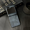 For Samsung Galaxy Z Flip5 Integrated Magnetic Axis Crazy Horse Texture Phone Case(Blue)