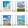 1.5m x 2.1m Simulation 3D Beach Seascape Coconut Tree Photo Photography Background Cloth(2945)