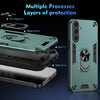 For Samsung Galaxy S25+ 5G Shockproof Metal Ring Holder Phone Case(Green)