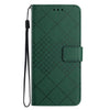 For Samsung Galaxy S21+ 5G Rhombic Grid Texture Leather Phone Case(Green)