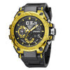 SMAEL 8060 Waterproof Sports Alloy Men Watch Luminous Display HD Mirror Watch(Black Gold)
