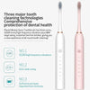 Rechargeable Ultrasonic Soft Bristle Electrical Toothbrushes Flosser 6 Gear With 4 Brushes(Pink)
