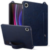 For Samsung Galaxy Tab A9 TPU Leather Back Tablet Case with Wristband(Dark Blue)