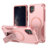 For Samsung Galaxy A05 Armor MagSafe Holder PC Hybrid TPU Phone Case(Pink)