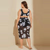 3 in 1 Set Sexy Plus Size Print Bikini Ladies Split Swimsuit, Size:XXXL(As Show)