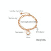 OPK 1106 Cold Style Personalized Double Layer Temperament Peach Heart Pearl Stainless Steel Bracelet, Color: Gold