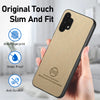 For Samsung Galaxy A32 5G Twill Fabric Leather Skin Back Phone Case(Khaki)