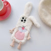 For iPhone 15 Pro Max Cute Bucktooth Rabbit Plush TPU Phone Case(Beige)