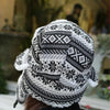 Autumn and Winter Women Snowflake Pattern Thick Warm Ear Protected Cap Flight Hats(Black)