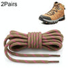 2 Pairs Round High Density Weaving Shoe Laces Outdoor Hiking Slip Rope Sneakers Boot Shoelace, Length:100cm(Light Brown-Rose Red)