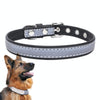 Reflective PU Leather Dog Collar, Black, Small - CL181K