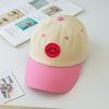 C0408 Spring Smiley Pattern Baby Peaked Cap Sunscreen Shade Baseball Hat, Size: 48-52cm(Pink)